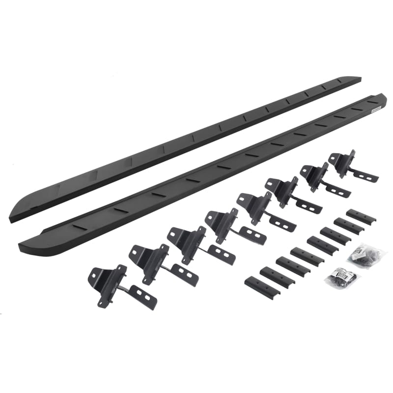 Go Rhino 20-22 Jeep Gladiator JT 4DR RB10 Slim Running Boards Kit (Incl. Brackets) - Tex. Blk