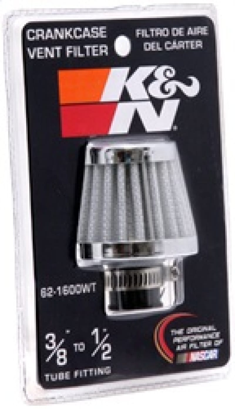 K&N 2in Base OD x .375in Flange ID x 1.75in H Rubber Base Crankcase Vent Filter - White thumbnail 3