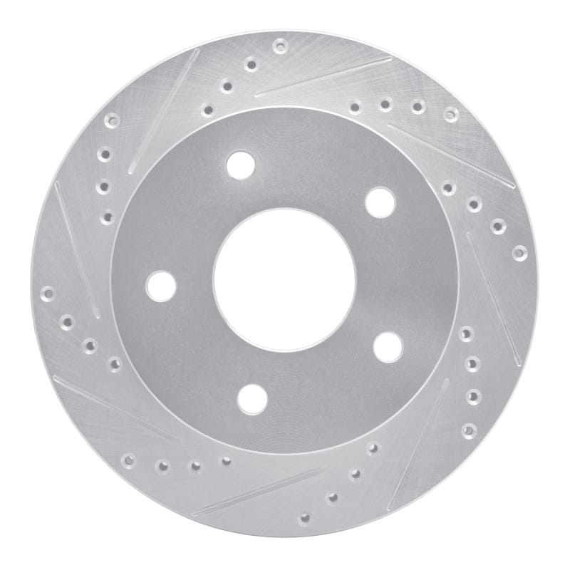 R1 00-02 Dodge Ram 1500 Pickup Front Left Drilled & Slotted Silver Brake Rotor