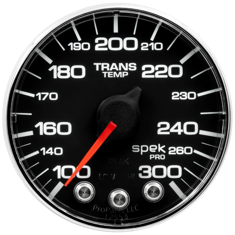 Autometer Spek-Pro Gauge Trans Temp 2 1/16in 300f Stepper Motor W/Peak & Warn Blk/Chrm thumbnail 3
