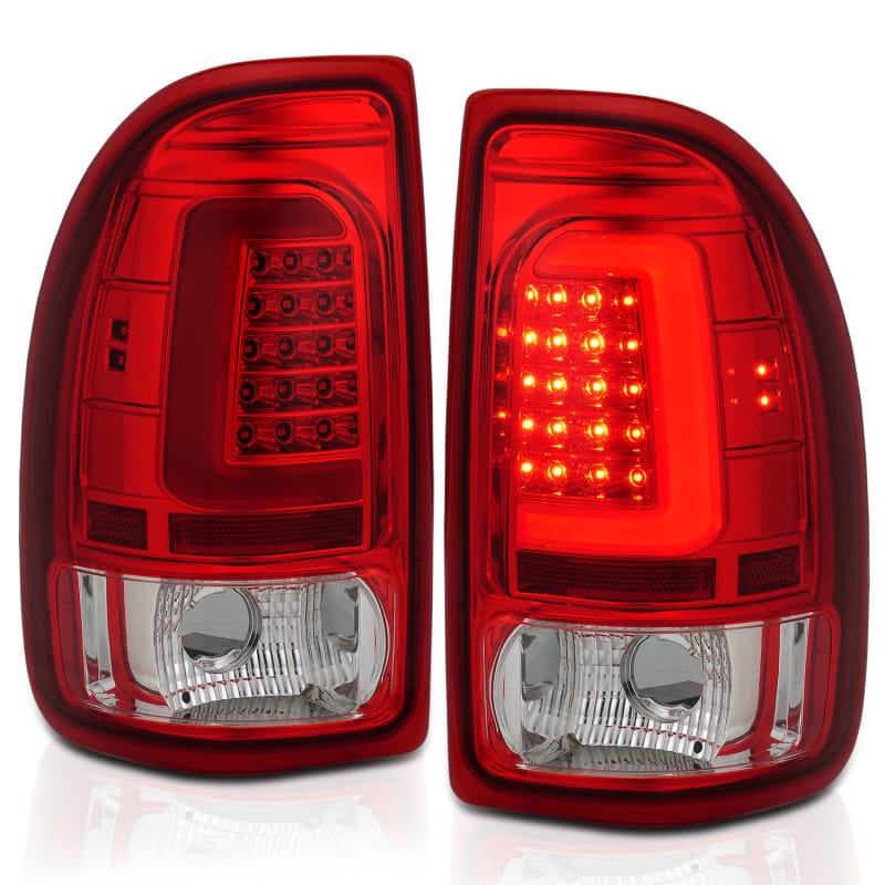 ANZO 1997-2004 Dodge Dakota LED Taillights Chrome Housing Red Lens Pair thumbnail 2