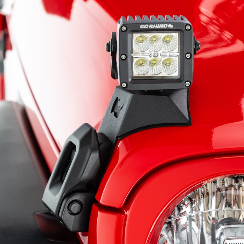 Go Rhino 18-20 Jeep Wrangler JL/JLU/Gladiator JT Light Mount - 3in Cube - 730035T thumbnail 4