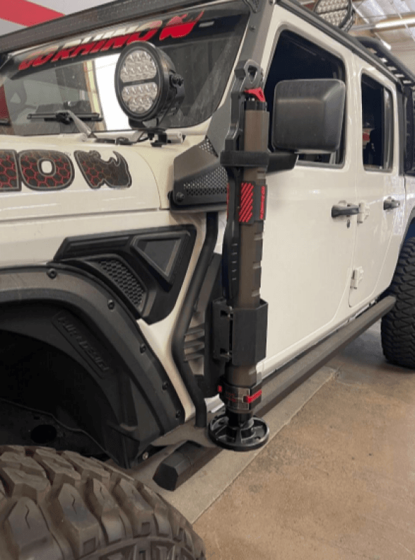 Go Rhino 18-24 Jeep Wrangler JL/JLU/JT Front Fender Jack Mount for Xventure Gear EG Jack - Tex. Blk thumbnail 2