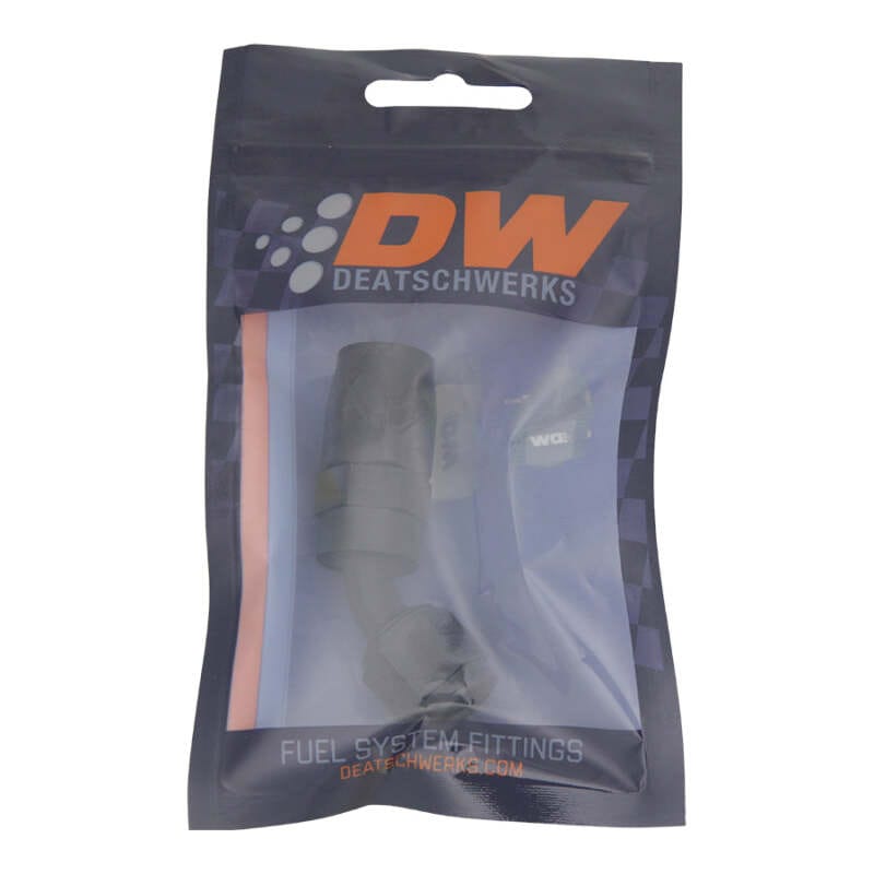 DeatschWerks 6AN Female Swivel 45-Degree Hose End CPE - Anodized Matte Black thumbnail 2