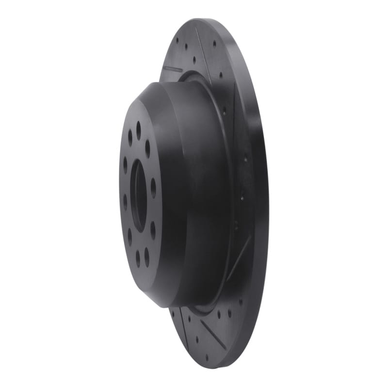 R1 18-25 Jeep Wrangler Rear Right Drilled & Slotted Black Brake Rotor - 633-42042R thumbnail 2