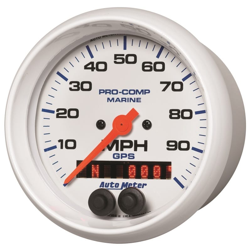 Autometer Gauge GPS Speedometer 3-3/8in 100 MPH Marine White Gauge thumbnail 2