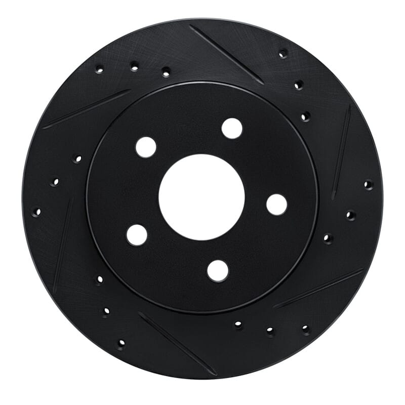 R1 88-90 Dodge Monaco Front Right Drilled & Slotted Black Brake Rotor