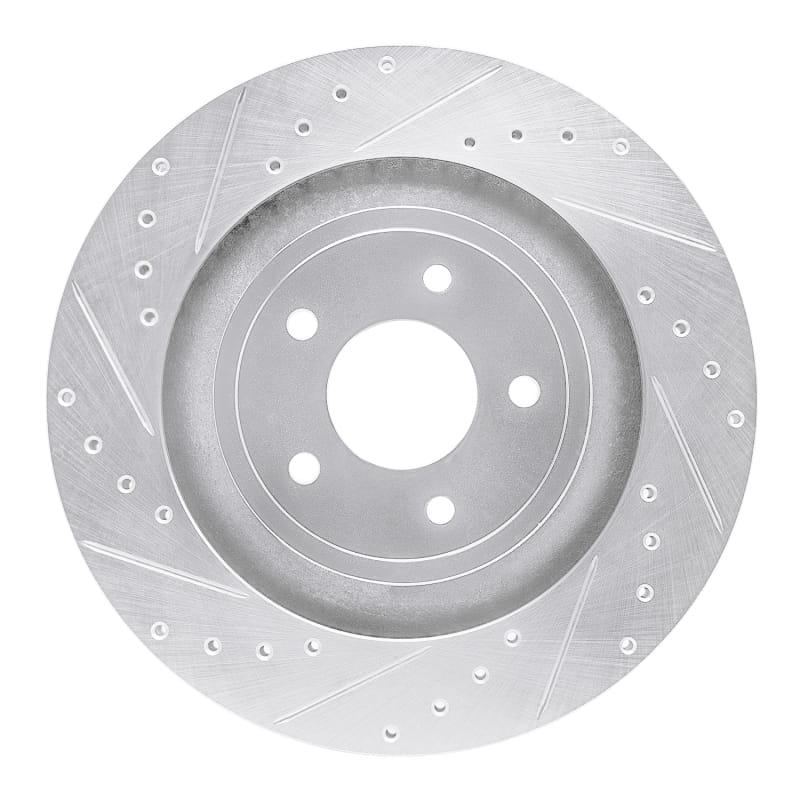 R1 08-14 Chrysler 200 Front Left Drilled & Slotted Silver Brake Rotor