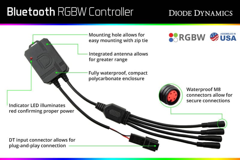 Diode Dynamics - Bluetooth RGBW M8 Controller 1ch thumbnail 8