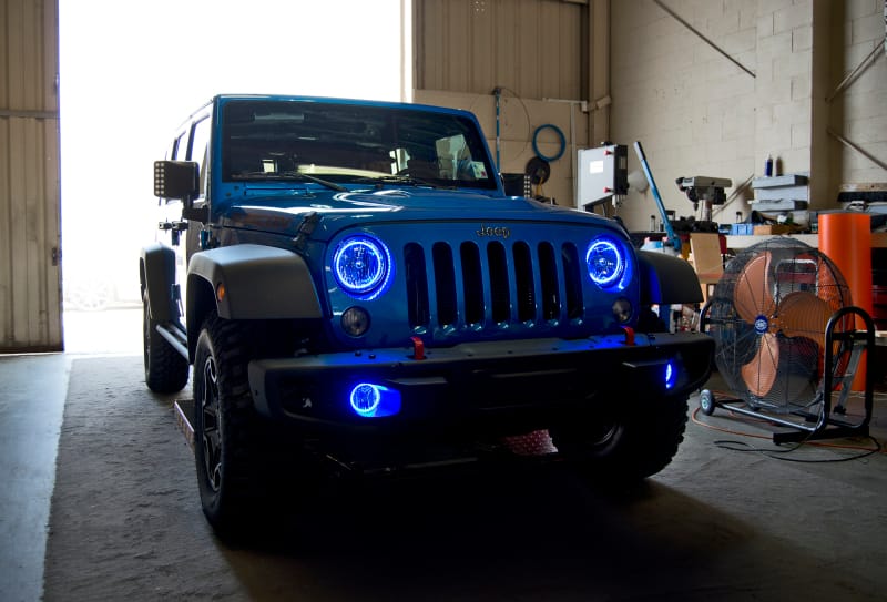 Oracle Lighting 07-09 Jeep Wrangler JK Pre-Assembled LED Halo Fog Lights -Blue thumbnail 3