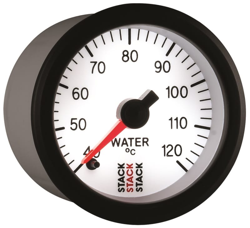 Autometer Stack 52mm 40-120 Deg C 1/8in NPTF Male Pro Stepper Motor Water Temp Gauge - White thumbnail 6