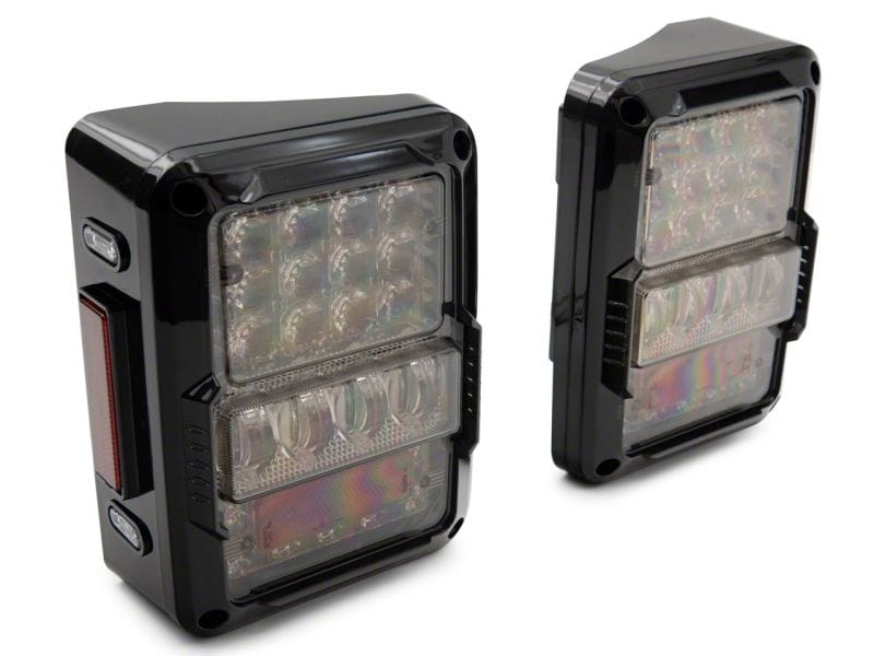 Raxiom 07-18 Jeep Wrangler JK Axial Series Lux LED Tail Lights- Black Housing (Clear Lens) thumbnail 2