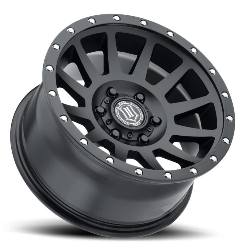 ICON Compression 18x9 5x5 -12mm Offset 4.5in BS Satin Black Wheel thumbnail 3