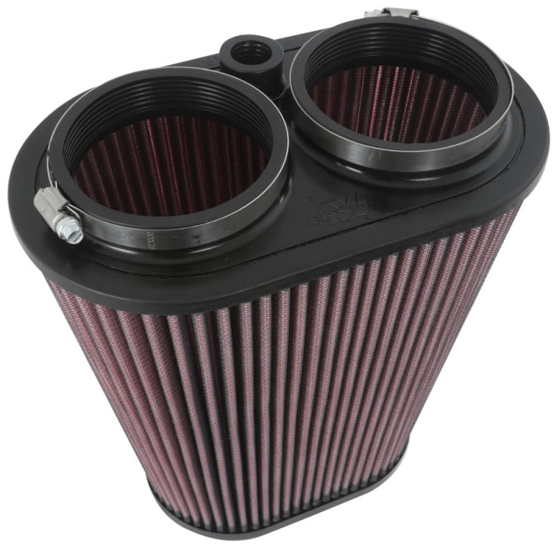 K&N Universal Clamp-On Air Filter 3-1/8in Dual FLG  8-7/8in X 5-3/16 B 6-1/4in X 4IN T, 9inH W/STUD thumbnail 2