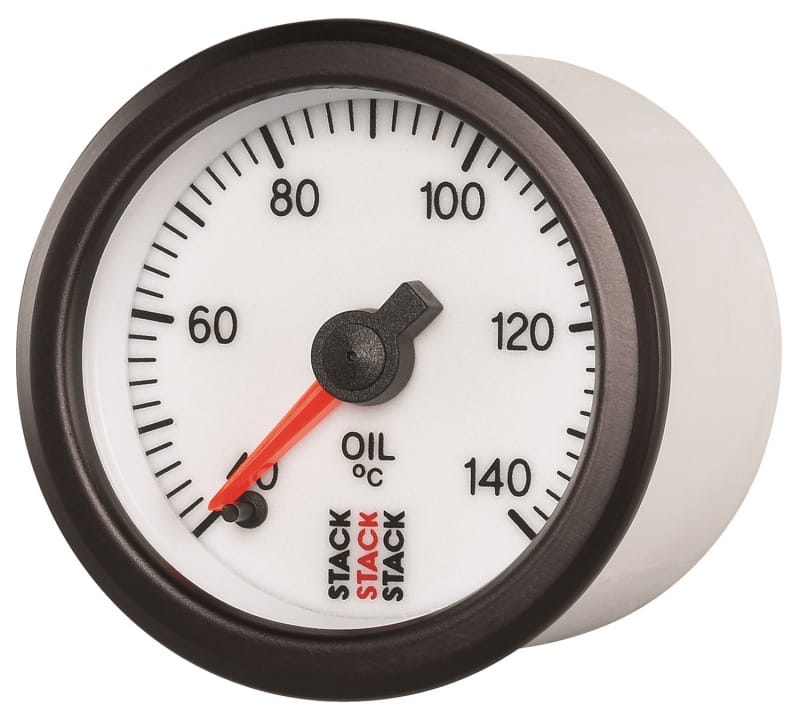 Autometer Stack 52mm 40-140 Deg C 1/8in NPTF Male Pro Stepper Motor Oil Temp Gauge - White thumbnail 2