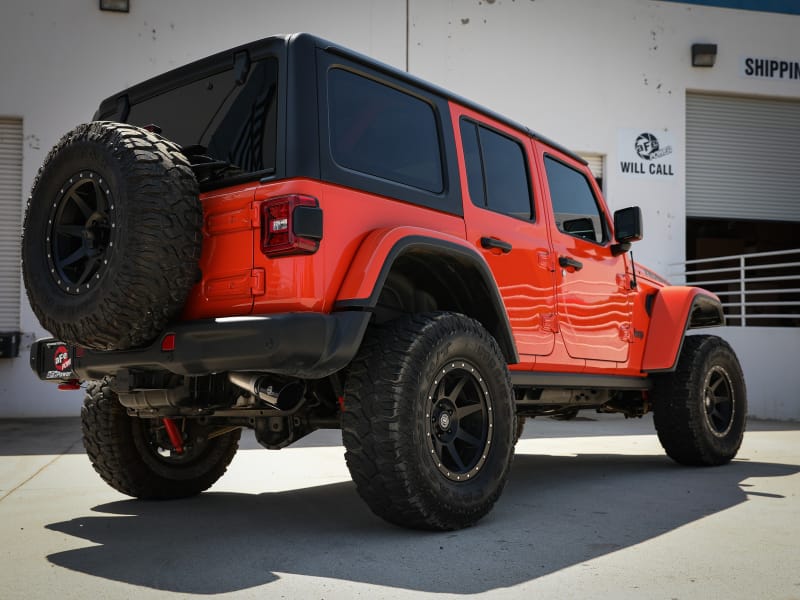 aFe 20-21 Jeep Wrangler Large Bore-HD 3in 304 Stainless Steel DPF-Back Exhaust System - Black Tip thumbnail 4