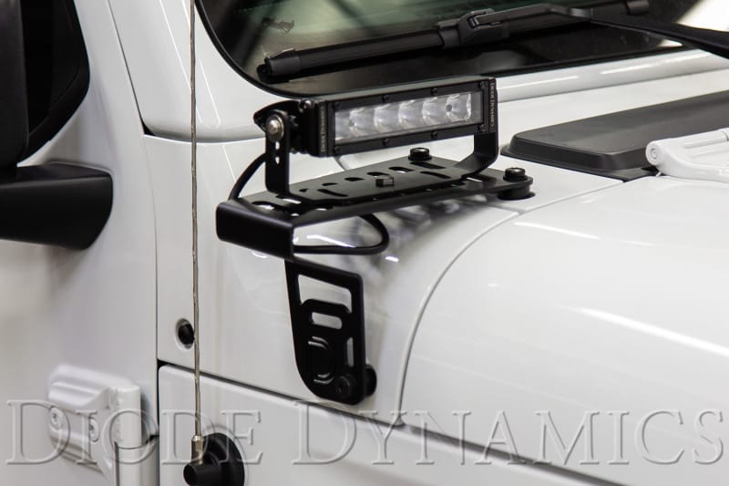 Diode Dynamics 18-21 Jeep JL Wrangler/Gladiator SS3 Cowl LED Bracket Kit - Yellow Pro thumbnail 7