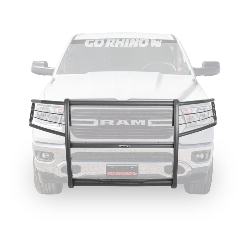 Go Rhino 19-24 Ram 1500 3100 Series StepGuard Center Grille + Brush Guards - Tex. Black thumbnail 3