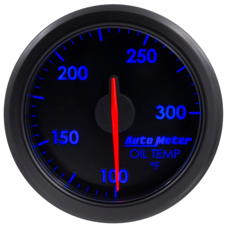 Autometer Airdrive 2-1/6in Oil Temp Gauge 100-300 Degrees F - Black thumbnail 2