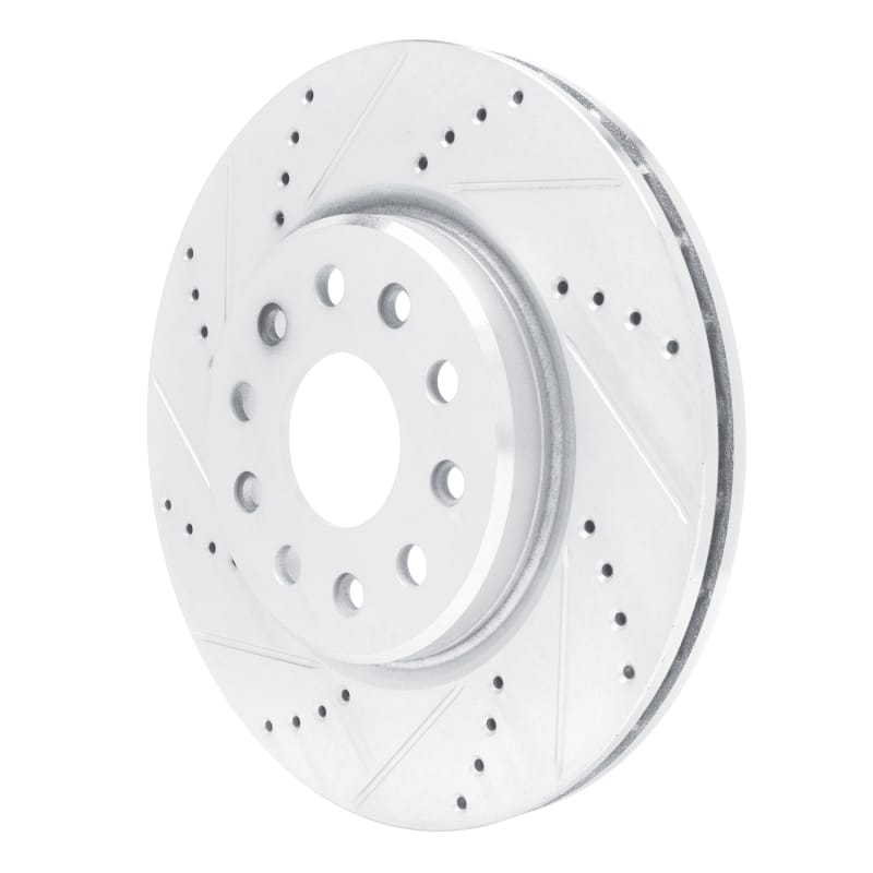 R1 22-25 Jeep Grand Cherokee Front Left Drilled & Slotted Silver Brake Rotor thumbnail 2
