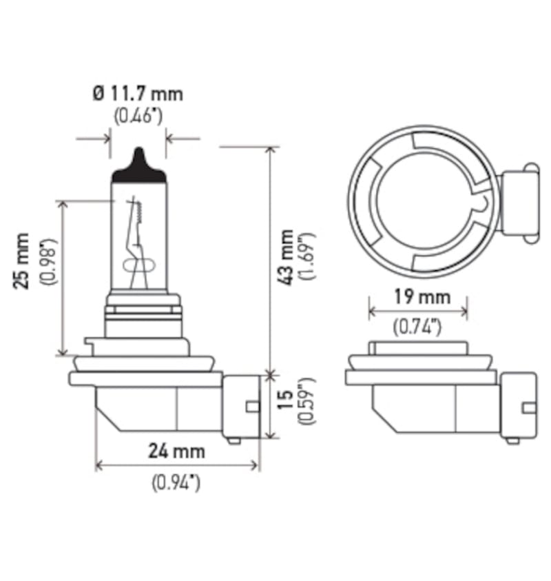 Hella Bulb H11 12V 55W PGJ19-2 T4 LONG LIFE thumbnail 2