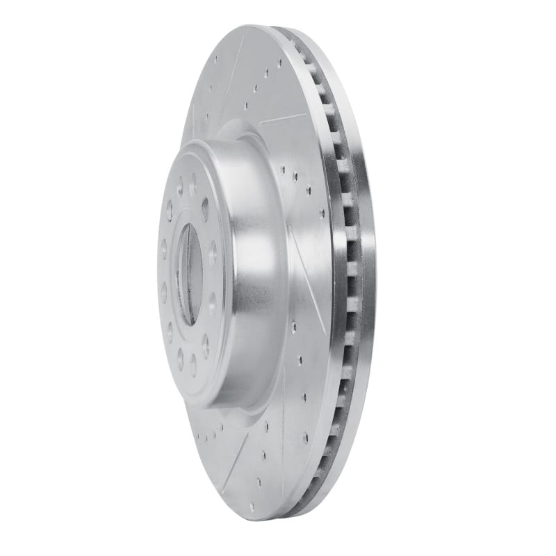 R1 2019-2025 Ram 1500 Front Left Drilled & Slotted Silver Brake Rotor thumbnail 2