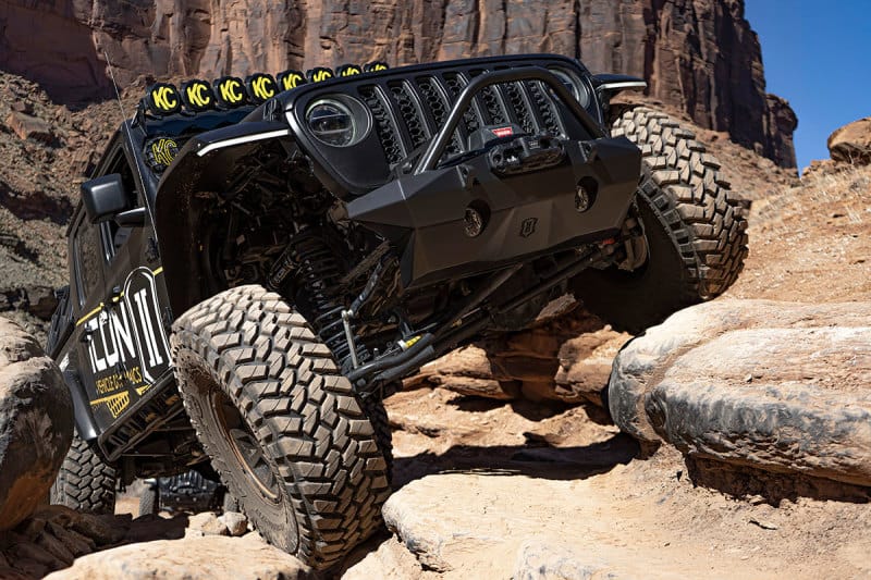 ICON 2018+ Jeep Wrangler JL / 2020+ Jeep Gladiator JT Pro Recessed Impact Front Bumper w/Bar & Tabs thumbnail 3