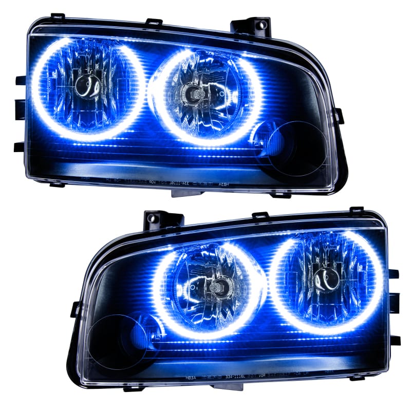 Oracle 05-10 Dodge Charger LED Headlight Halo Kit - Blue thumbnail 2