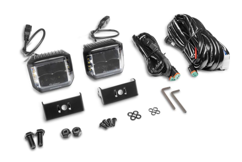 Go Rhino Xplor Blackout Series Cube LED Sideline Spot Light Kit (Surface Mount) 4x3 - Blk (Pair) thumbnail 4