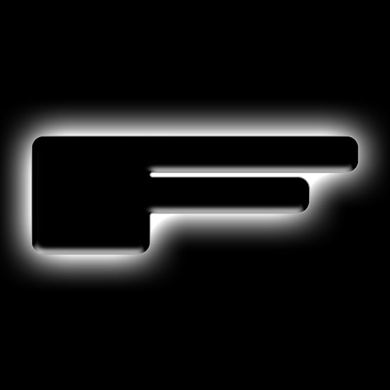 ORACLE Lighting Universal Illuminated LED Letter Badges - Matte Blk Surface Finish - F - 3141-F-001