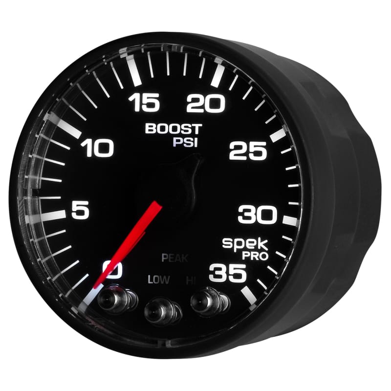 Autometer Spek-Pro Gauge Boost 2 1/16in 35psi Stepper Motor W/Peak & Warn Black/Black - P303328 thumbnail 5