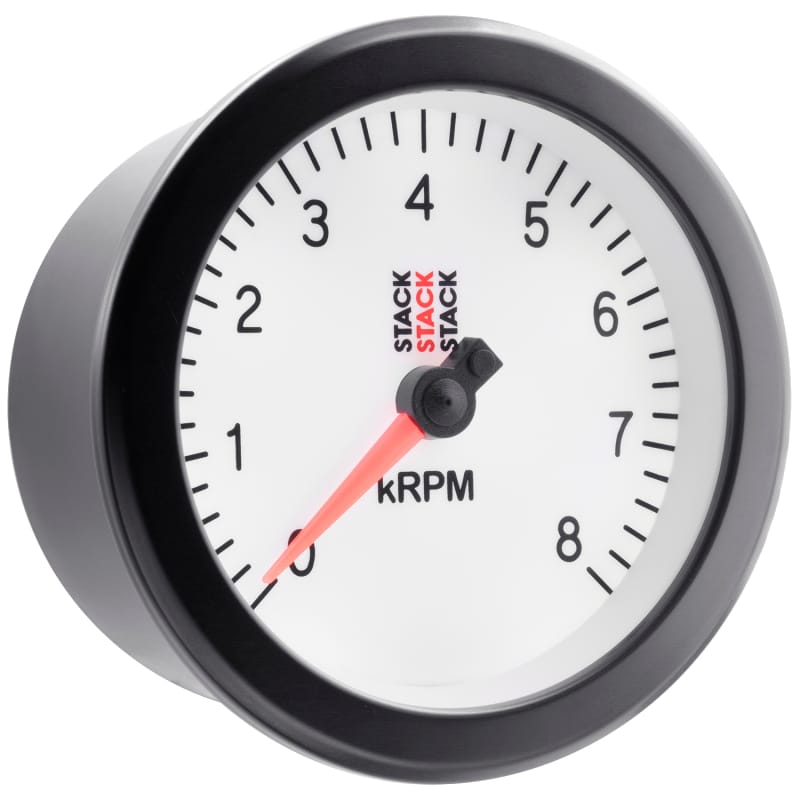 Autometer Stack Sport 88mm 0-8K RPM Tachometer - White thumbnail 6