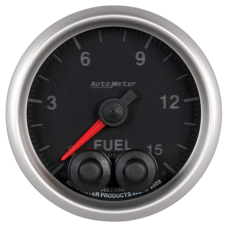 AutoMeter Gauge Fuel Press 2-1/16in. 15PSI Stepper Motor W/Peak & Warn Elite thumbnail 2