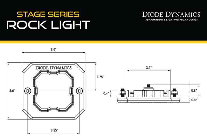 Diode Dynamics Stage Series Rock Light Flush Mount Adapter Kit (one) thumbnail 4