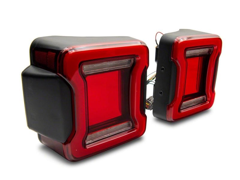 Raxiom 07-18 Jeep Wrangler JK Axial Series JL Style LED Tail Lights- Black Housing- Red Lens thumbnail 2