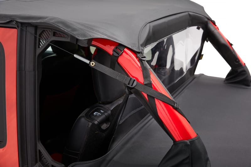 Bestop 18-23 Jeep Wrangler JL 4-Door Header Safari Cable Style Bikini (Black Diamond) thumbnail 2