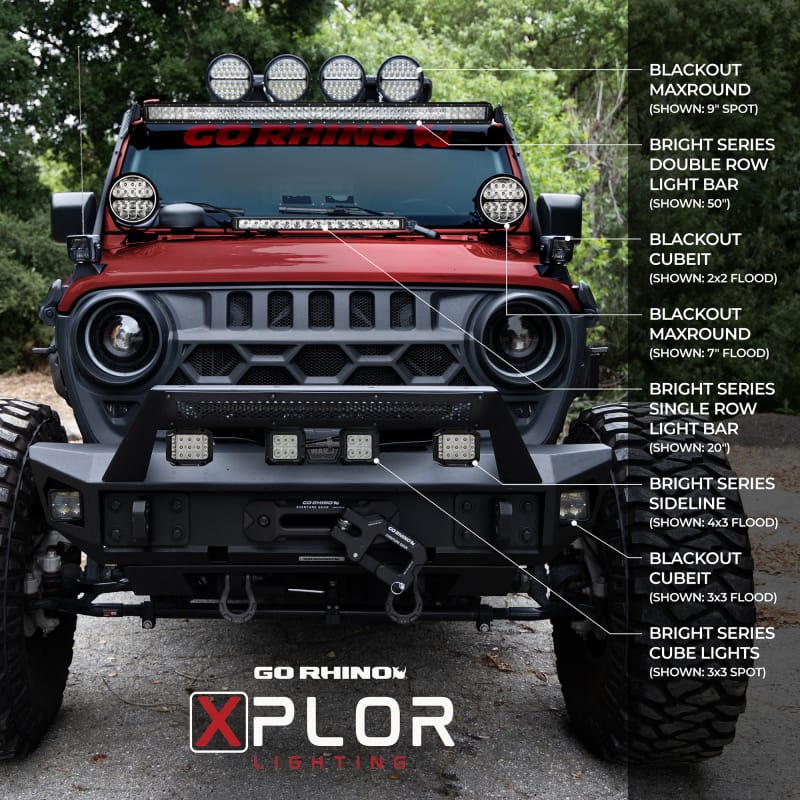 Go Rhino Xplor Bright Series Single Row LED Light Bar (Side/Track Mount) 39.5in. - Blk thumbnail 3