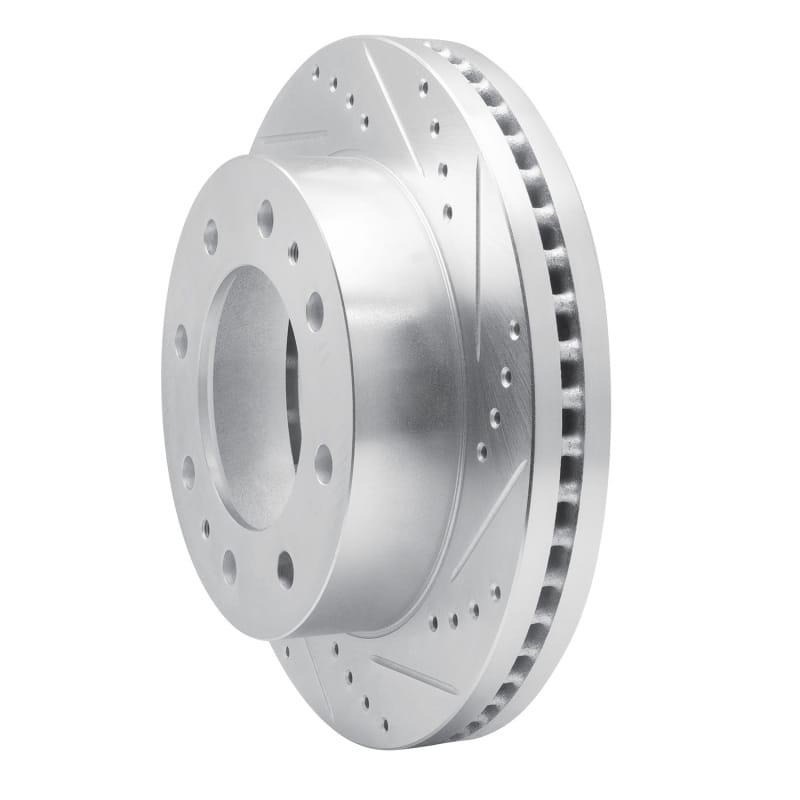 R1 88-00 Chevrolet Suburban 2500 Front Right Drilled & Slotted Silver Brake Rotor thumbnail 2