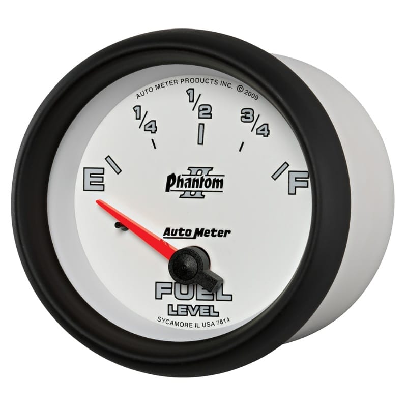 AutoMeter Gauge Fuel Level 2-5/8in. 0 Ohm(e) to 90 Ohm(f) Elec Phantom II thumbnail 2