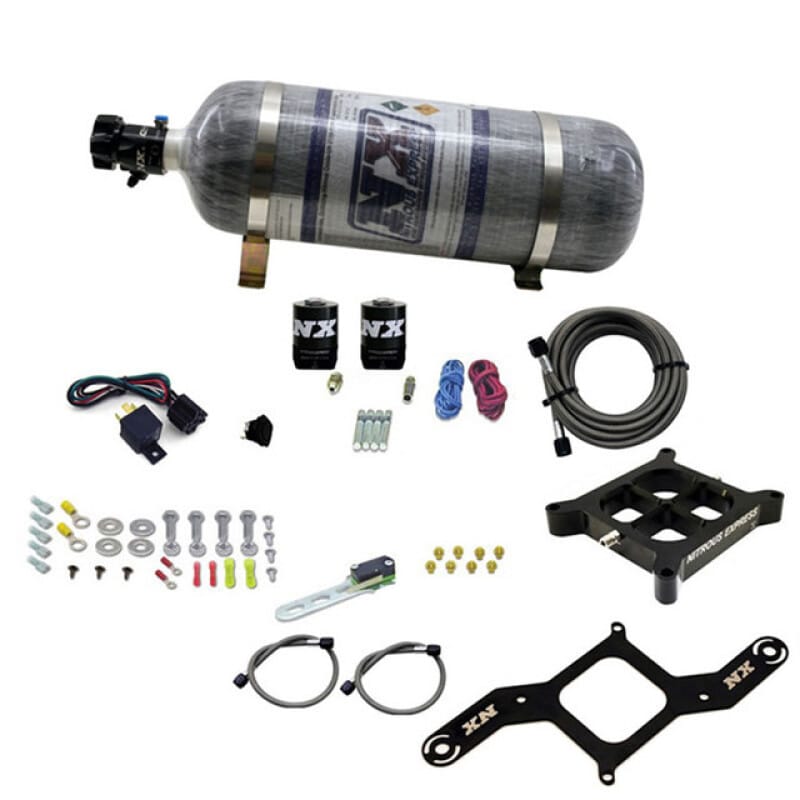 Nitrous Express Dry Dual Stage Billet Crossbar Plate System 100-1000hp (4150Flange) w/12lb Bottle