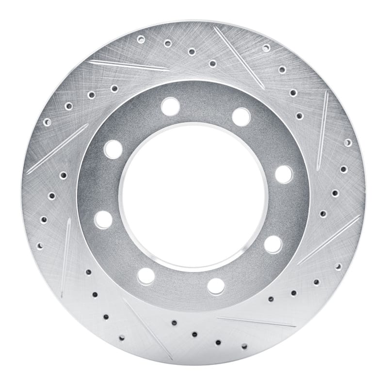 R1 77-00 Chevrolet V30 & V3500 Pickup Front Right Drilled & Slotted Silver Brake Rotor