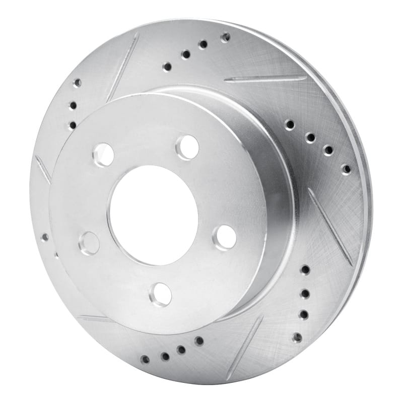 R1 99-06 Jeep Cherokee Front Left Drilled & Slotted Silver Brake Rotor thumbnail 2