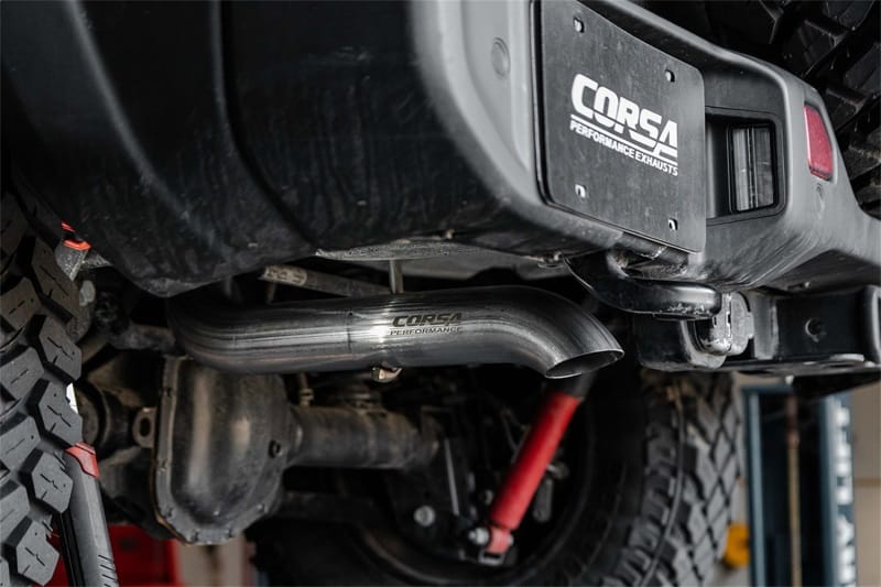 Corsa 2018-2025 Jeep Wrangler JLU 3.6L Sport 2.75in Cat-Back Exhaust w/ Turn Down Tip thumbnail 3