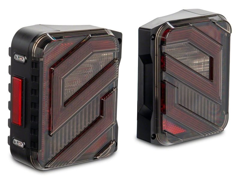 Raxiom 07-18 Jeep Wrangler JK Axial Series Trident LED Tail Lights- Black Housing (Clear Lens) thumbnail 2