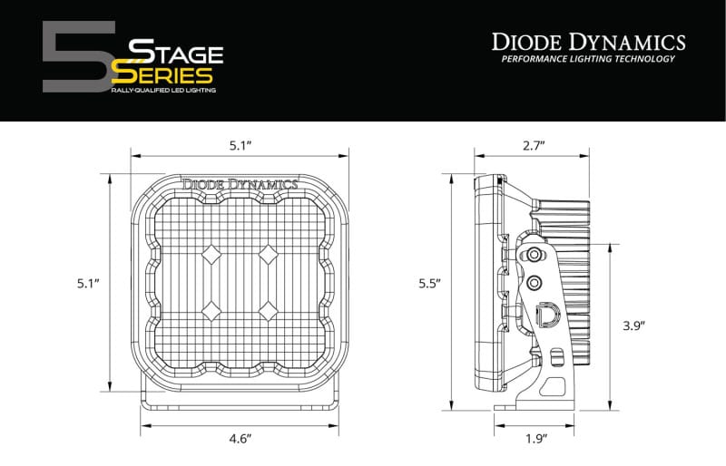 Diode Dynamics SS5 LED Pod Sport - Yellow Combo (Pair) thumbnail 8
