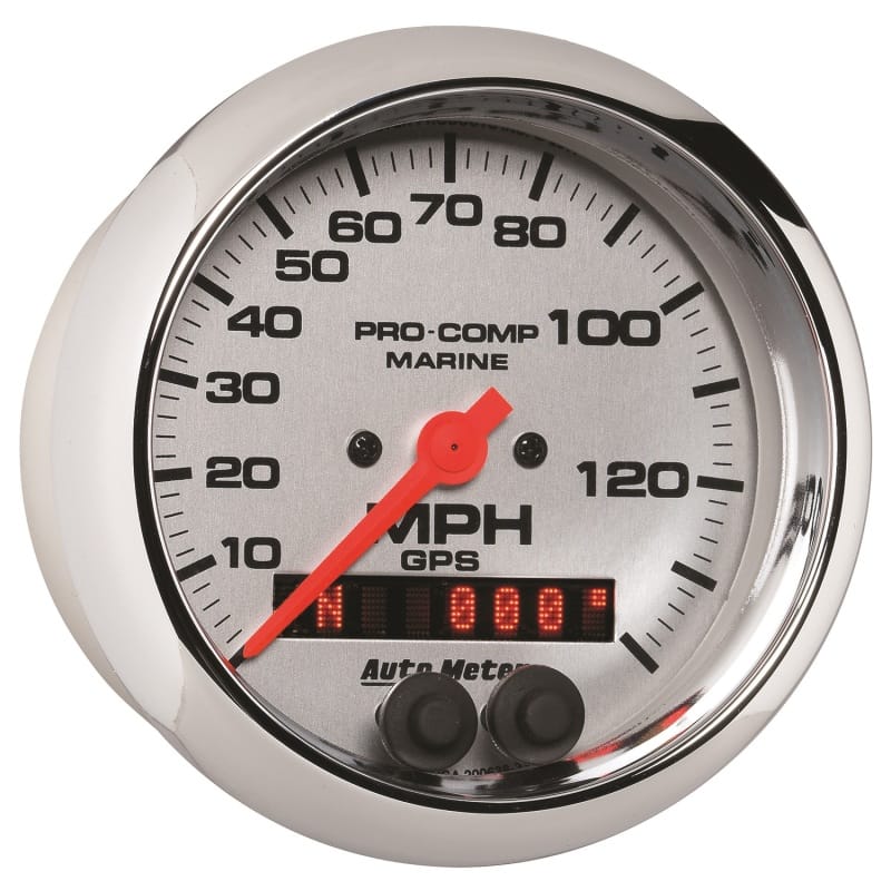 Autometer Marine Chrome 3-3/8in 140MPH GPS Speedometer Gauge thumbnail 4