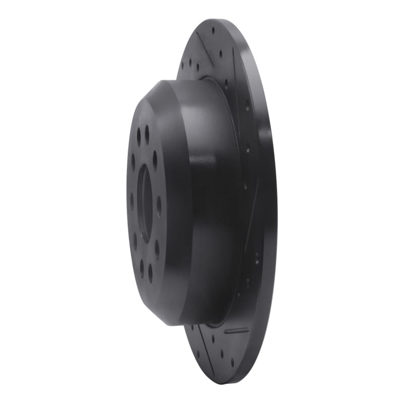R1 18-25 Jeep Wrangler Rear Right Drilled & Slotted Black Brake Rotor - 633-42041R thumbnail 2