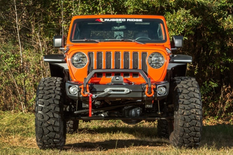 Rugged Ridge 18-22 Jeep Wrangler JL/JT Grille Arcus Front Bumper Stamped Steel Overrider Bar thumbnail 3