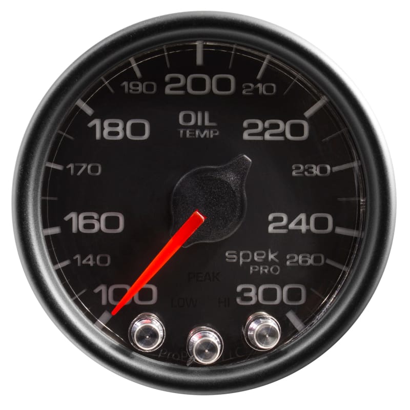 Autometer Spek-Pro Gauge Oil Temp 2 1/16in 300f Stepper Motor W/Peak & Warn Blk/Blk - P32232 thumbnail 2