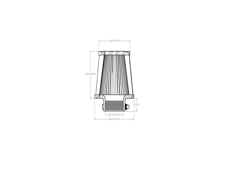 aFe POWER Universal Clamp-On Air Filter w D2 Dura-Dry Media 2-3/4in F x 6in B x 4-3/4in T x 5inH thumbnail 4